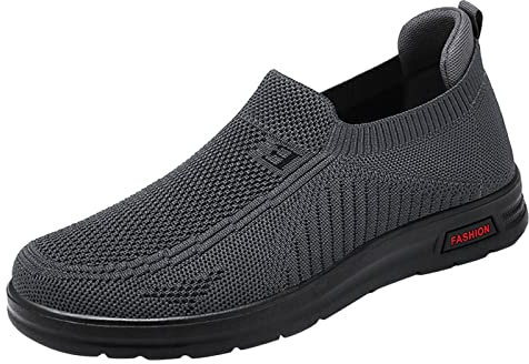 LZPCarra Herren Schuhe Wasserdicht 43 Mode Sommer und Herbst Herren Fly Woven Mesh Flat Slip On Bequem Hässliche Schuhe Herren