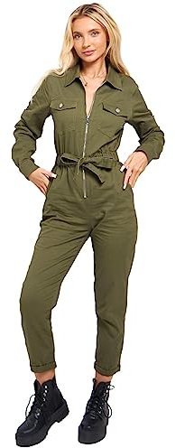 SS7 Womens Jumpsuit Overalls, All in One Boiler Suit Khaki
