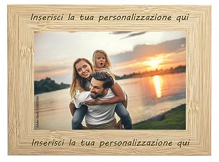 Giomel Cornice Portafoto con Dedica e Foto Inclusa Personalizzata con Incisione in Bambù Personalizzabile con Testo Idea Regalo Simpatica ed Originale per ogni Occasione 14x19x0.9cm