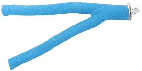 Percha pómez para recortar uñas y pico de pájaros, promueve pies saludables, seguro, no tóxico, fácil de instalar, para jaula de loro, percha de pájaros, soporte solo, juguete para uñas y picos para