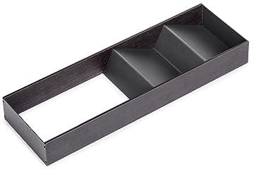Emuca - schräger Organizer für Schublade, 150x470 mm, Grau anthrazit, Stahl und Holz