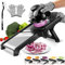 MASTERTOP Mandoline Inox à Légumes Réglable, Trancheuse de Cuisine Professionnel, Mandoline Japonaise Manuelle Multifonctionnelle avec Lames Tranchantes pour Différents Epaisseurs de Coupe