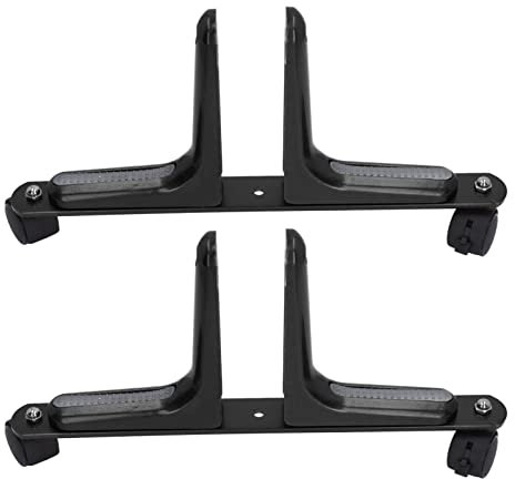 Yusat 2er-Set Raumteiler-Bildschirmhalter, Breite Verstellbar, Bewegliche Bildschirmtrennwand-Füße aus Aluminiumlegierung, Halter mit Rollen (Schwarz)