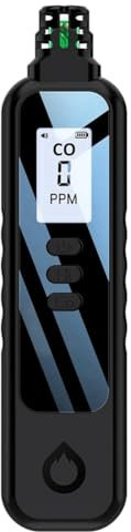 NIEI Portable Carbon Monoxide Detectors for Travel, LCD Display Handheld CO Detector with 2 AAA Batteries Powered, (Black) Durable