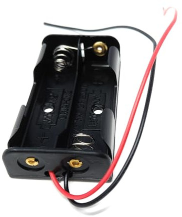 2 x AA Battery Holder Case Housing Box With Solder Lug Terminals Connector Block, Open Style 1Pcs.