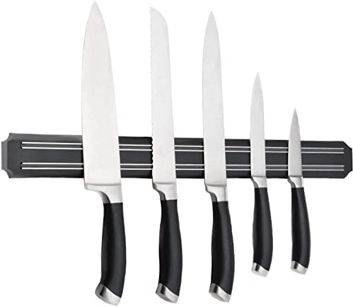 Puncools Magnetic Knife Holder for Wall, 15Inch, Black, Modern Style, Magnetic Knife Storage Strip