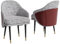 FATIVO Esszimmerstühle 2er Set Küchenstühle Leinen, Esstischstühle Luxus Wohnzimmerstühle Polsterstühle mit Armlehne Metallbeinen belastbare 150 kg Essstühle für Esszimmer Restaurant - Grau + Rot
