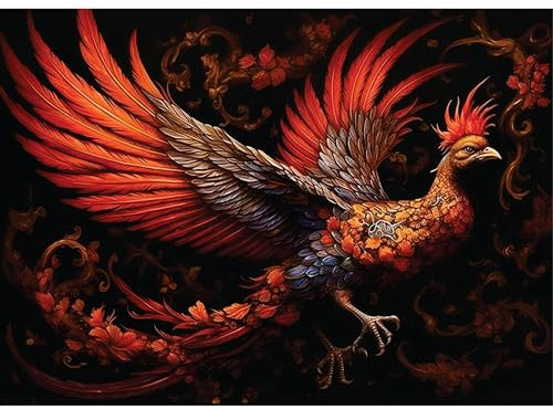 Mythisches Reispapier mit Hongvogel, 29,2 x 40,6 cm, chinesischer Phönix für Decoupage, Möbeldruck, Basteln, 1 Stück