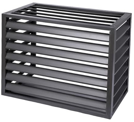 MZQMK Klimaanlage Abdeckung, Klima Splitgerät, Aluminiumlegierung-Klimaanlagenrahmen, Freistehendes Gehäuse Zur Abdeckung Von Müll Oder Ac-einheiten(Color:Gray 4 Side,Size:3p)