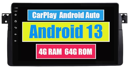 RoverOne Autoradio CarPlay Haupteinheit für BMW 3er E46 1998-2006 Android Auto Touchscreen Sat Navi Bluetooth WiFi Radio Player