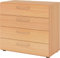 bümö smart Schubladenschrank, Büroschrank 80cm breit in Buche mit 4 Schüben - Bürocontainer aus Holz, Container mit Metallgriffen & Soft-Stop Schubladen