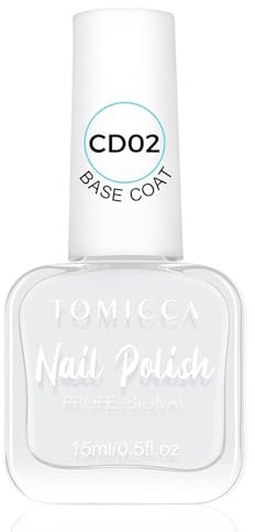 TOMICCA Base Coat Nail Polish, Clear Milky White Nail Polish, Nail Rescue Base coat Quick Dry Long Lasting, 0.5 fl oz