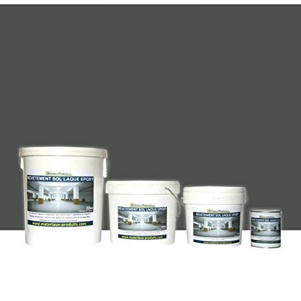MATPRO - Peinture Laque Epoxy Sol & Mur - Sans Solvant, Auto-Lissant - Supports Intérieurs Horizontaux, Travaux Neufs/Réparation - Miroir Gris Basalte - 20Kg