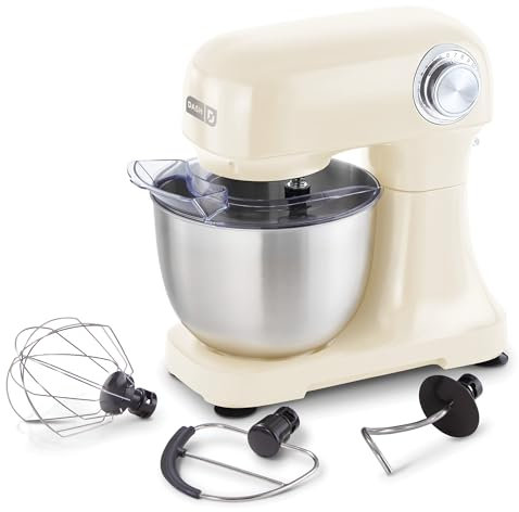 DASH Tilt-Head 3.5 Quart 12-Speed Stand Mixer with Paddle, Dough Hook and Whisk Accessories, Cream