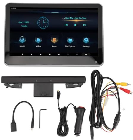 Kuuleyn 11.6in Portable Car TV Headrest Monitor Tablet for Android 13 Touchscreen Internet Access 8 Core CPU