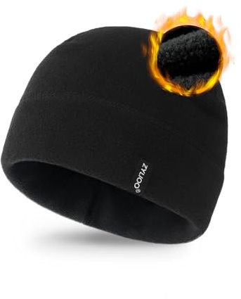 Zylioo S/M/L/XL/XXL Fleece Skull Cap for Big/Small Heads,Cycling Cap Under Helmet,Helmet Liner Cap,Runing Beanie
