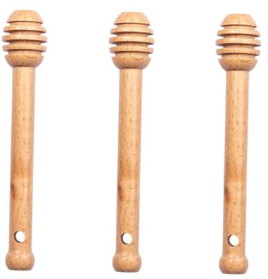Garneck 3 Piezas agitador de Miel agitador de almíbar Palo de Miel Mini cucharadas Honey Sticks Agitadores prácticos Accesorio de Coctel cucharón de Miel doméstico Madera Reutilizable