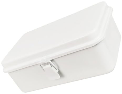 Abschließbare Werkzeugbox aus Metall, Weiß, Vintage, Robust, Groß
