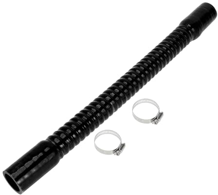 X AUTOHAUX 1 juego de manguera de silicona roscada para coche de 32 mm 1,26 ID 500 mm 19,69 de longitud 0° negro con abrazaderas, manguera de refrigerante universal