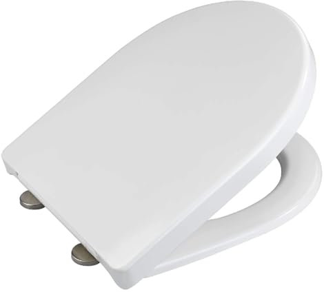 RAMM WC-Sitz mit Icon kompatibel, WC-Sitz aus antibakteriellem Duroplast, SoftClose, Weiß