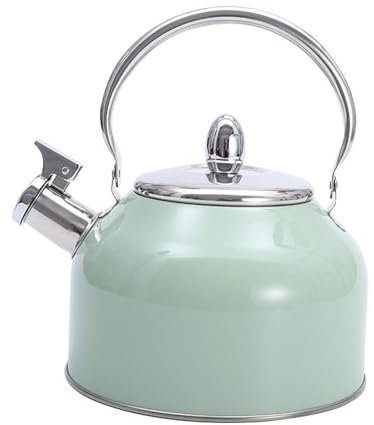 OAOAO Hervidor De Estufa, Tetera Hervidor con Silbato De Acero Inoxidable De 2,5 L En Verde Menta, Tetera De Cocina, Apto for Todo Tipo De Placas, Incluida La Inducción
