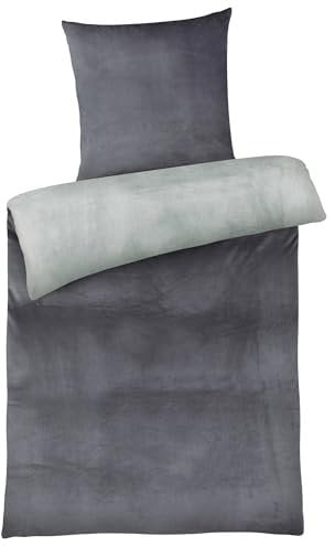 Carpe Sonno - Plüsch Bettwäsche 135x200 Cashmere Touch Weich & Warm - Kuschelige Winterbettwäsche 135x200 - Teddy Kuschelbettwäsche flauschig - Flauschige Bettwäsche Winter - Silber Grau