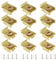 VooGenzek 3 Sätze (12 Stücke) Spiegelaufhängung Clips Set, Ungerahmte Spiegelhalterung Clips, Federbelastete Spiegelaufhänger, Spiegelklammern, mit Plugs und Schrauben, für Zimmerspiegel, Gold