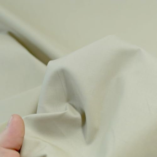 TOLKO Baumwollstoffe Sommer Popeline aus Baumwolle | elastischer Nesselstoff als Modestoff Kleiderstoff Dekostoff | Stoffe zum Nähen Meterware Baumwolle (Sand Beige)
