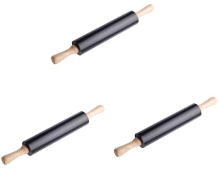 Alipis 3 Piezas rodillo moderno apuntalar patas manejar fabricante de fideos accesorios cocinita rolling pin el rulas nueva herramienta para hornear suministro de cocina de madera Black