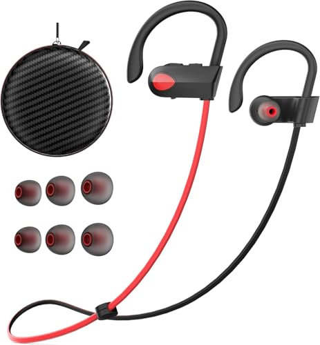 Bluetooth Headphones, Running Wireless Headphones with Bluetooth 5.3 Chip, IPX7 Waterproof Sport Earbuds, 15 Hours Battery In-Ear Noise Isolation Earphones for Gym/Outdoor/Sports/Workout/Yoga Headsets
