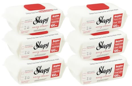 Sleepy Easy Clean EXTRA Cleaning Towel,(6x100) Cloths, Wipes, Antibacterial, Extra Large and Strong, Vegan (Cherry Blossom Frangrance)