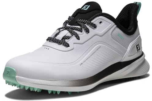 Footjoy Herren Pro SlGolf Schuh, Weiß, Schwarz, Blaugrün, 44 EU