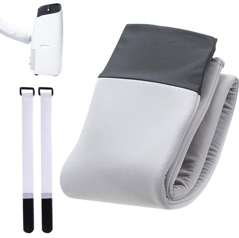 Gaine Isolante Climatisation, Manchon d'isolation Portable pour Climatiseur Portable, Housse de Protection Pour Tuyau de Climatisation avec 2 Sangles Réglables pour Usage Intérieur et Extérieur- 15cm