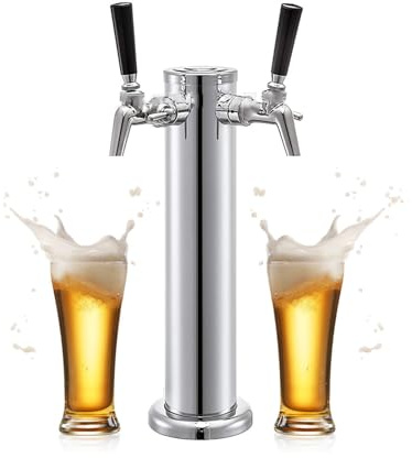 GAOAZHEN dual tap kegerator tower 14 high dispenser beer in stainless steel kegerator tap kit for parties bars and restaurants