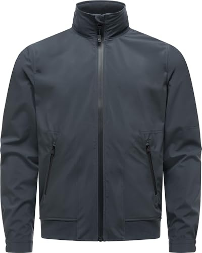 Ragwear leichte Herren Outdoorjacke kurze Übergangsjacke wasserdicht und atmungsaktiv mit Stehkragen und wasserdichten Verschlüssen Collwie YOUMODO S-4XL