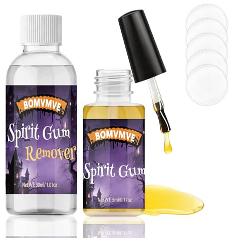 Kit Pegamento y Removedor para Piel 5ml+30ml | Adhesivo de Secado Rápido para Maquillaje de Efectos Especiales, Ideal para Halloween, Carnaval, Actuaciones en Escenario