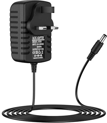 5V 2A Power Adapter, 10W AC 100-240V 50 60Hz to DC 5V 2A 5.5x2.1mm Supply Wall Plug for LED Strip CCTV Router Lights Box Audio Video (Black)