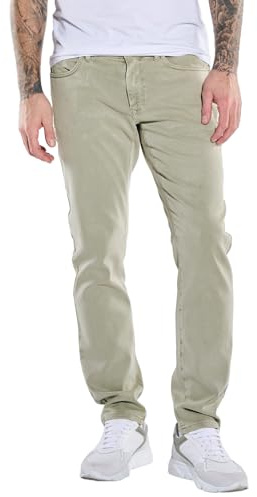 emilio adani Herren Modische 5-Pocket-Jeans, Hellgruen