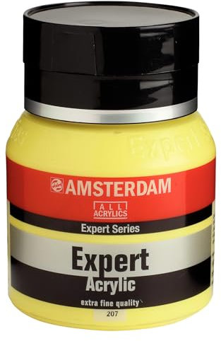 Amsterdam Expert Series Acrylic Paint - Pot de 400 ml - Jaune de cadmium citron 207 - Corps épais, grande résistance à la lumière, durable - Parfait pour la toile, le bois, la pierre