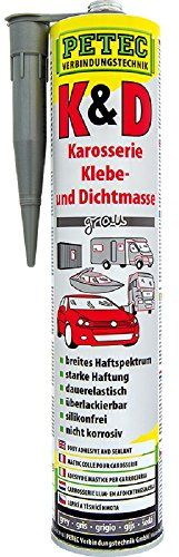 PETEC Klebe und Dichtmasse Karosseriekleber Grau 310 ml