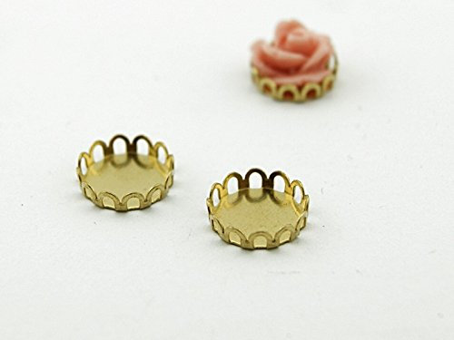 20 Supports Doré pour cabochons 10 mm de Vintage Parts, Bijoux DIY
