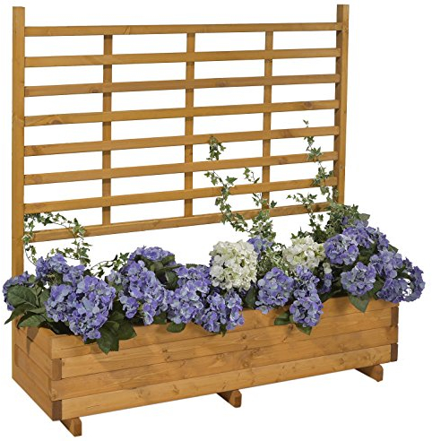 GASPO Blumenkasten mit Rankhilfe Gmunden Blumentopf aus Holz L 136 cm x T 37 cm x H 136 cm Honig