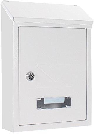 Profirst Briefkasten Mail PM 400 Zylinderschloss 2 Schlüssel Stahl beidseitiger Einwurf Namensschildhalter Sichtfenster inkl. Befestigungsmaterial