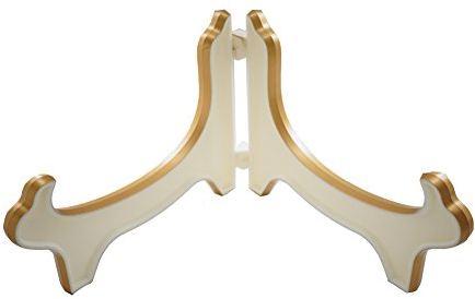 Tincogo Display Stand Easel Bowl Stands for Display Large Deep Bowls, Platters and Deep Dishes White Gold