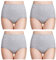 wirarpa Damen Unterhosen Baumwolle Slips Damen Hoher Taille Atmungsaktive Taillenslip Wochenbett Unterwäsche Mehrpack Größen 32-58, Grau, Medium (38/40)