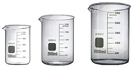 Rocwing Verre doseur en verre borosilicate 3.3 (1000 ml + 2000 ml + 3000 ml)