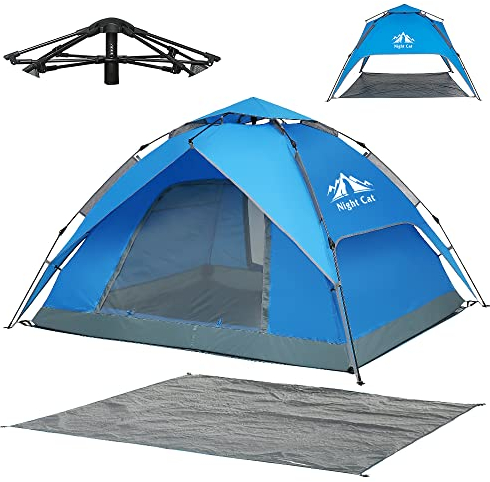 Night Cat Zelt 2 3 4 Personen Wasserdicht Leichtes Wurfzelt Awning Tent Einfaches Einrichten und Tragen zum Wandern