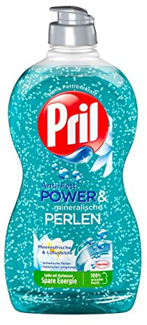 Pril - Detersivo per lavastoviglie Power & Perle, fiori di loto e di mare, 450 ml