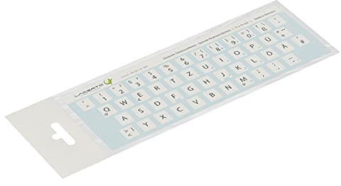 Lacerto® | 11 x 13 mm adesivo tedesco per PC/laptop e tastiere con laminato antigraffio opaco, tastiera QWERTZ | Colore: Bianco