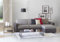 Talamo Italia - Sofa mit Halbinsel Debora, Ecksofa, umkehrbare Aufbewahrungshalbinsel, schmale Armlehnen, 100 % Made in Italy, 260 x 95 x 90 cm, zweifarbiges Grau